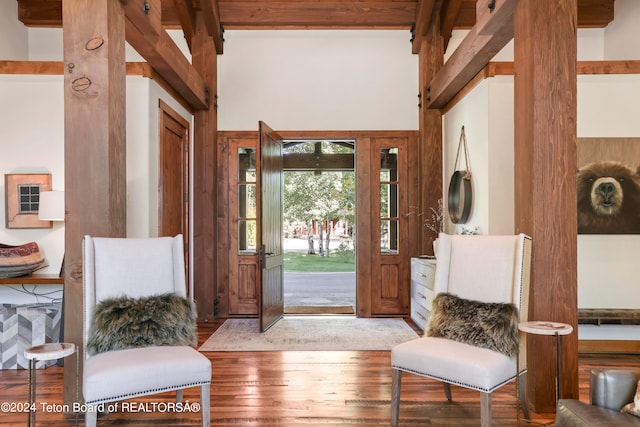 foyer with light wood-type flooring