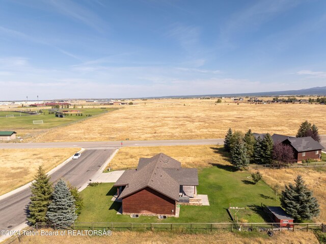 bird's eye view with a rural view