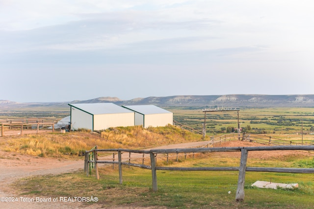 exterior space featuring a rural view