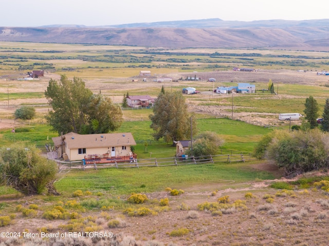 aerial view with a rural view and a mountain view