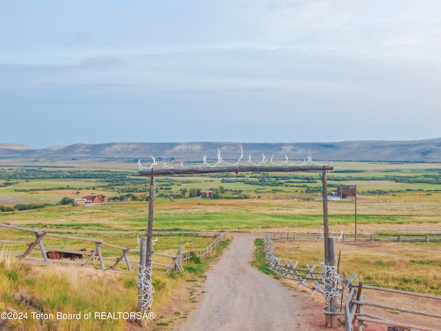 property view of mountains with a rural view