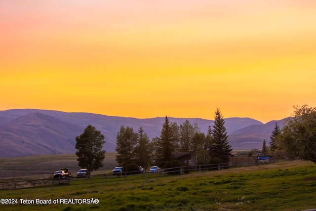 property view of mountains featuring a rural view