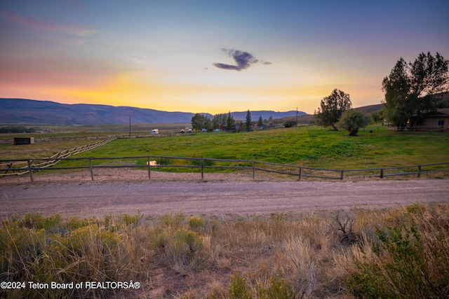 property view of mountains with a rural view