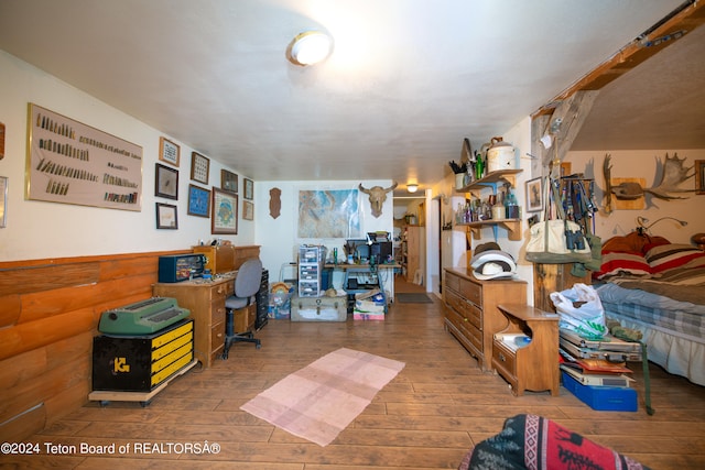 misc room with hardwood / wood-style flooring