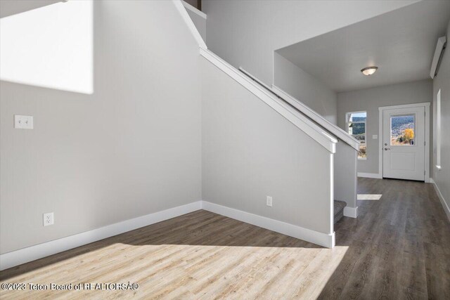 foyer featuring dark hardwood / wood-style flooring