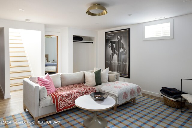 living room featuring light hardwood / wood-style floors