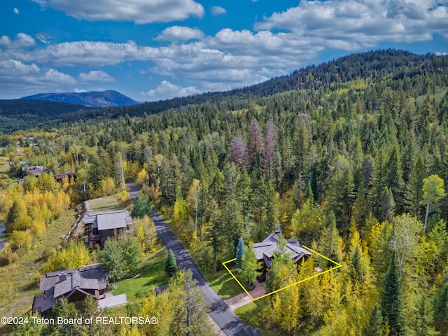 aerial view featuring a mountain view