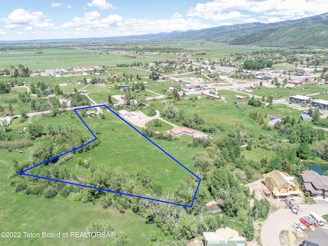 aerial view featuring a mountain view