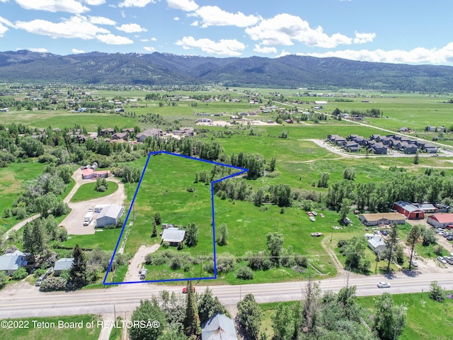 aerial view featuring a mountain view