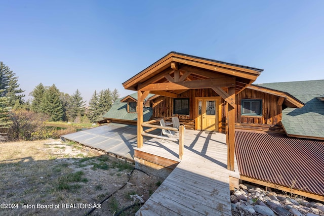 65 Bald Mountain Rd, Dubois, WY 82513 - view of wooden terrace