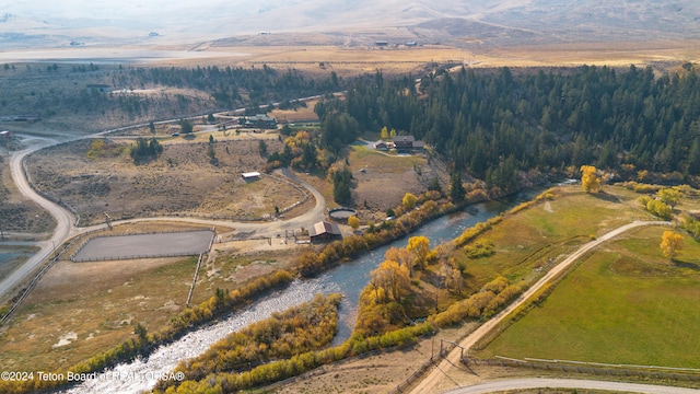 aerial view with a rural view