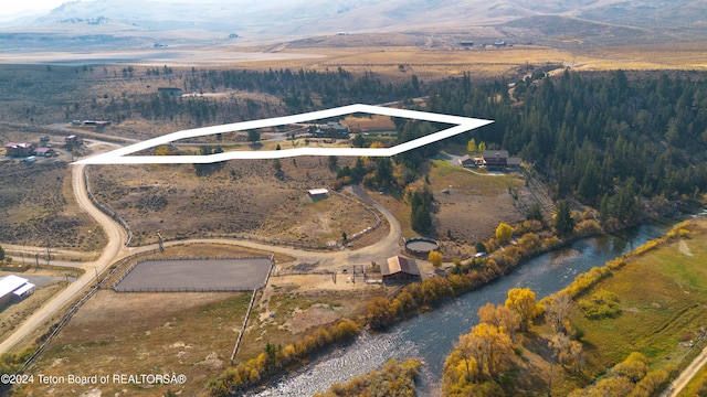65 Bald Mountain Rd, Dubois, WY 82513 - view of property location with property boundaries highlighted and a mountain backdrop