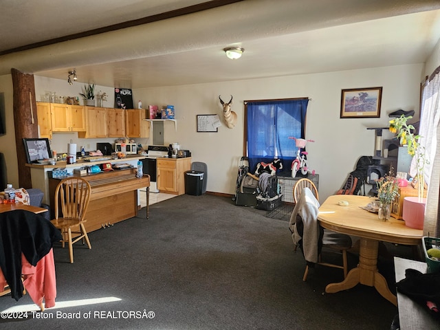 view of carpeted dining space