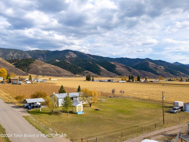 property view of mountains with a rural view