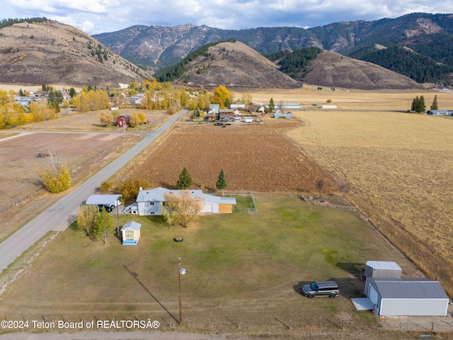 bird's eye view featuring a mountain view