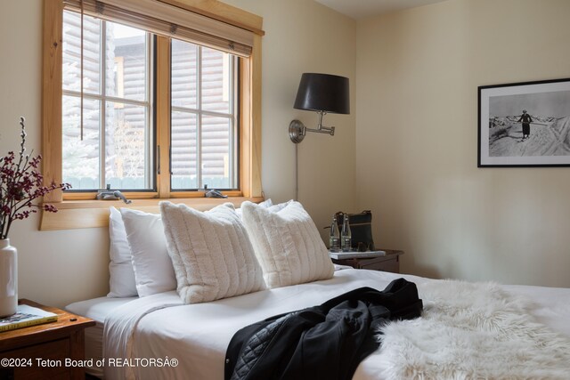 bedroom with multiple windows