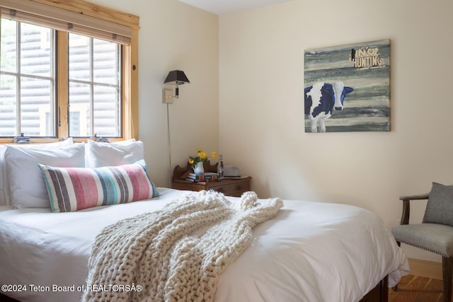 bedroom featuring hardwood / wood-style flooring