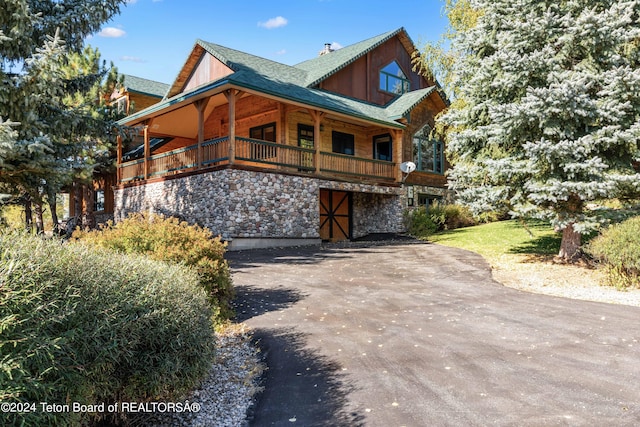 exterior space with covered porch