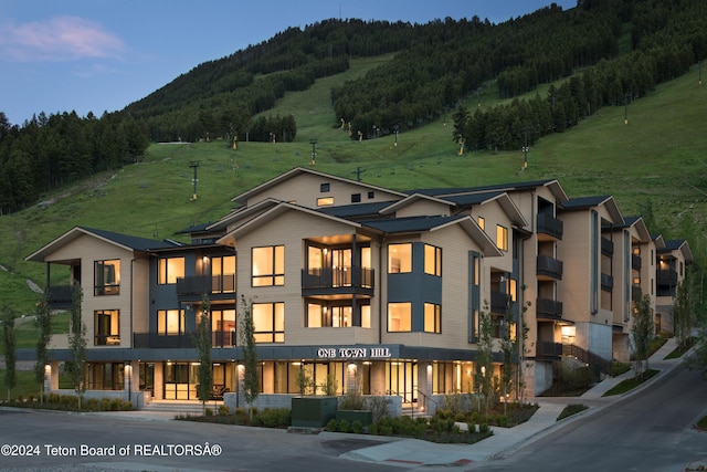 exterior space with a mountain view