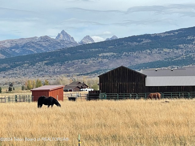 mountain view with a rural view