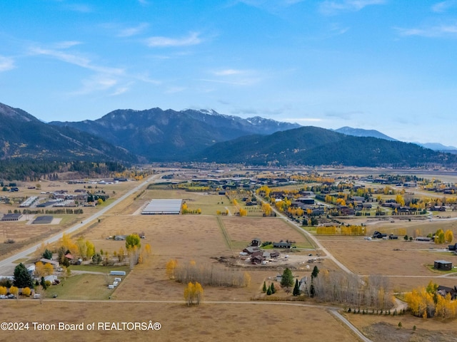 drone / aerial view with a mountain view