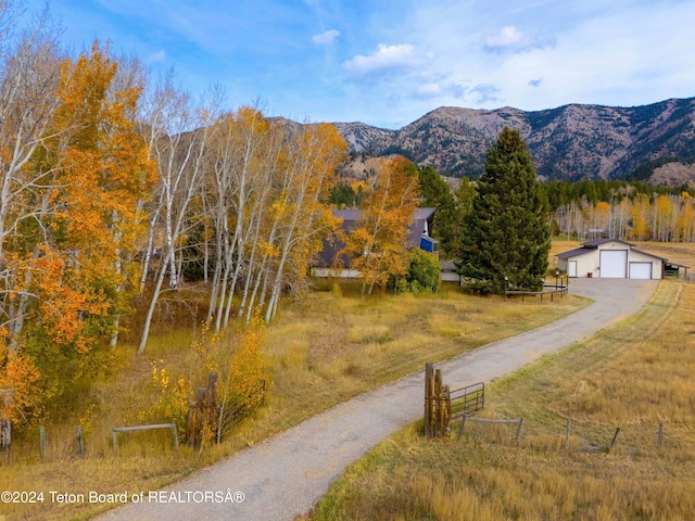 property view of mountains with a rural view