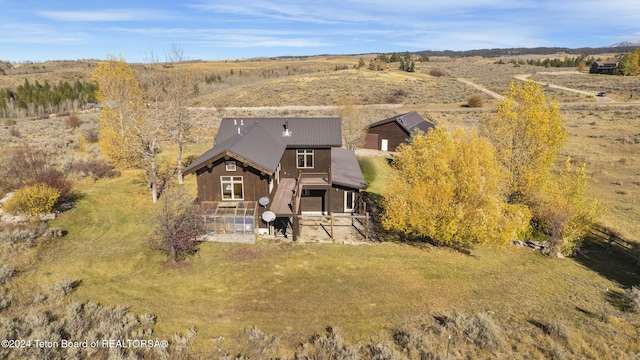 aerial view with a rural view