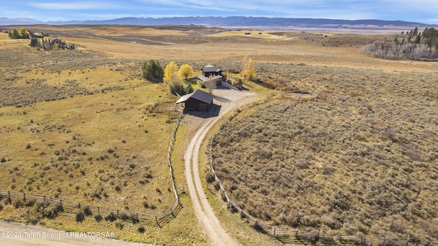 aerial view with a rural view and a mountain view