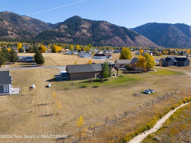 aerial view with a mountain view