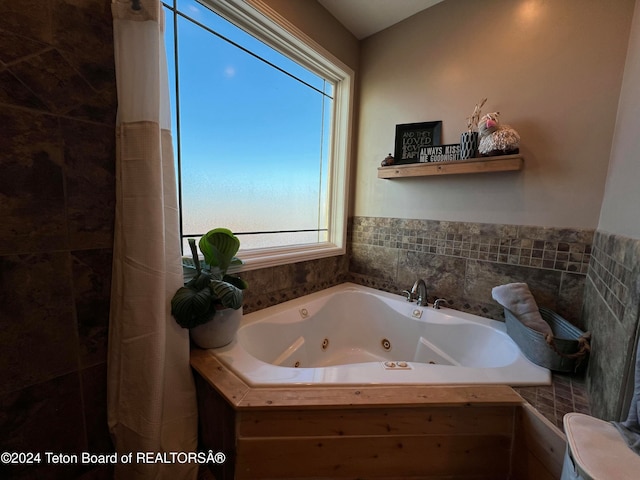 bathroom featuring a bath