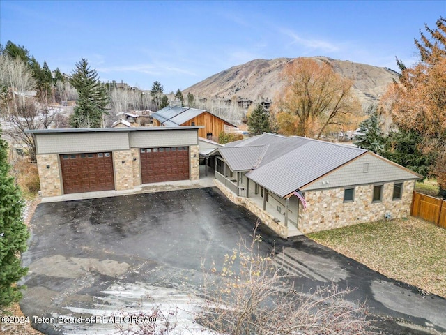 exterior space with a mountain view