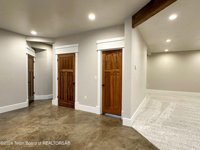 interior space with beam ceiling