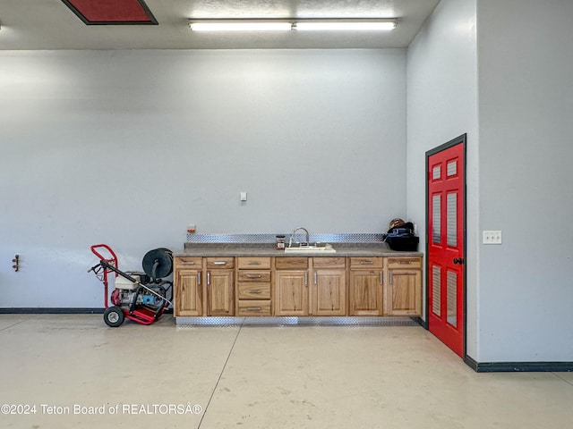 garage with sink