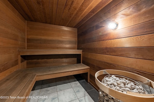 view of sauna / steam room featuring tile patterned flooring