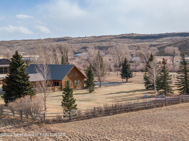 property view of mountains with a rural view