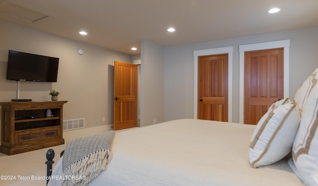3470 W Mccollister Dr, Teton Village, WY 83025 - bedroom with recessed lighting and attic access