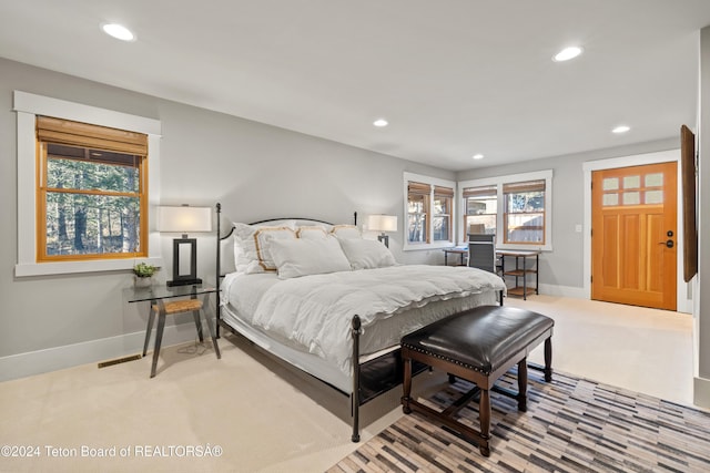 3470 W Mccollister Dr, Teton Village, WY 83025 - carpeted bedroom featuring recessed lighting and multiple windows