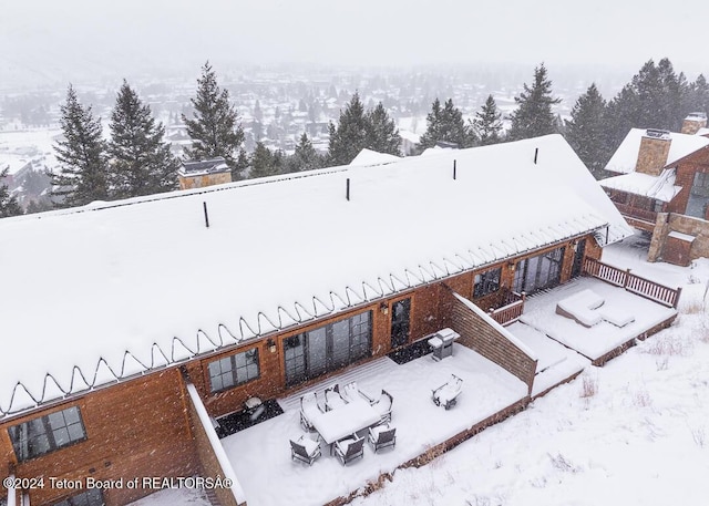 view of snowy aerial view