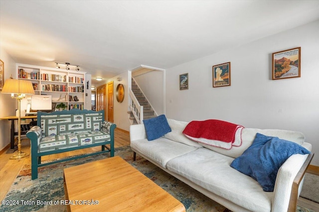 living room featuring wood-type flooring