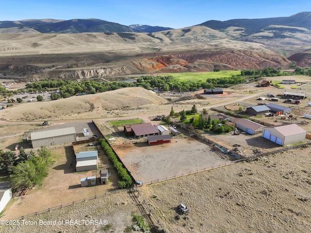 621 Mountain View Dr, Dubois, WY 82513 - aerial view of property and surrounding area featuring mountains