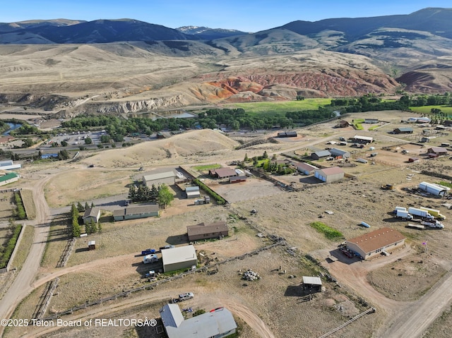 621 Mountain View Dr, Dubois, WY 82513 - aerial overview of property's location featuring mountains