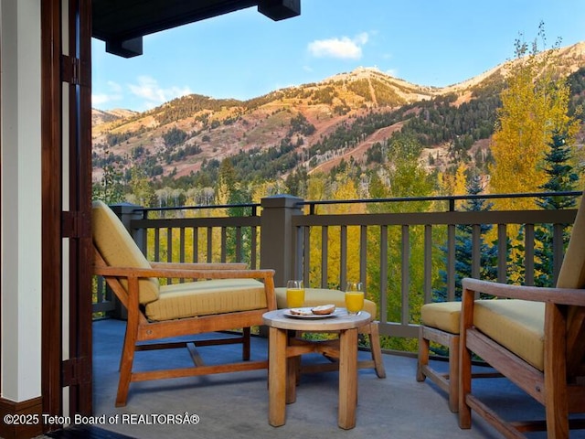 balcony with a mountain view