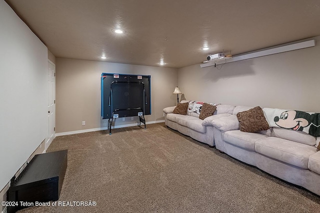 living room featuring carpet flooring