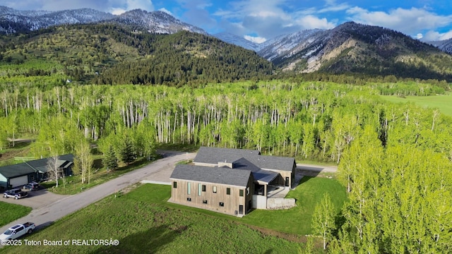 6711 Piute Dr, Star Valley Ranch, WY 83127 - view of mountain backdrop with a heavily wooded area