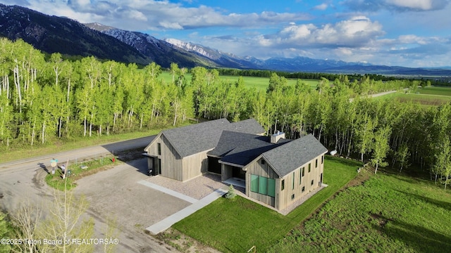 6711 Piute Dr, Star Valley Ranch, WY 83127 - aerial view of property and surrounding area with a mountainous background