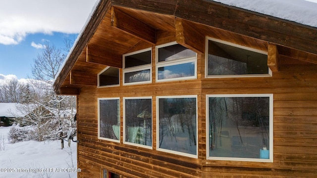 view of snowy exterior