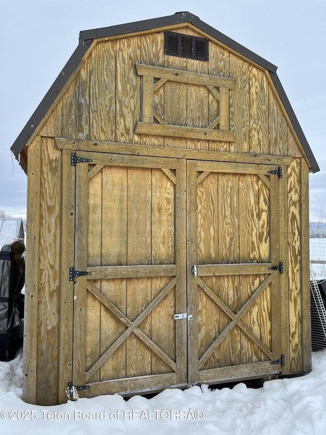 view of shed