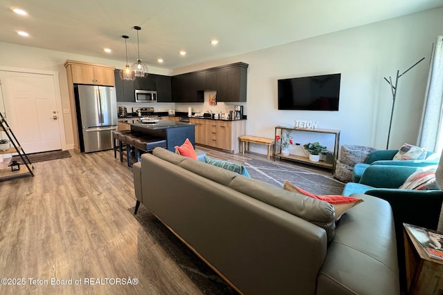 living room featuring hardwood / wood-style floors