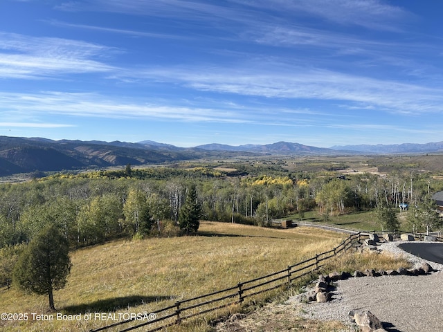 property view of mountains with a forest view