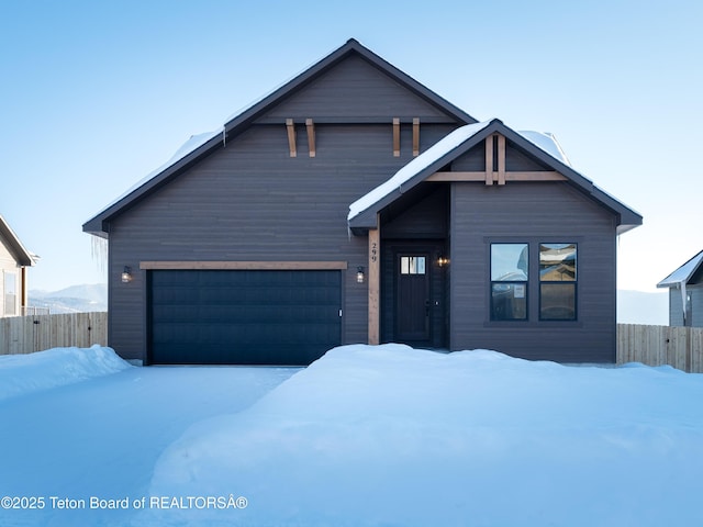 view of front of house with a garage